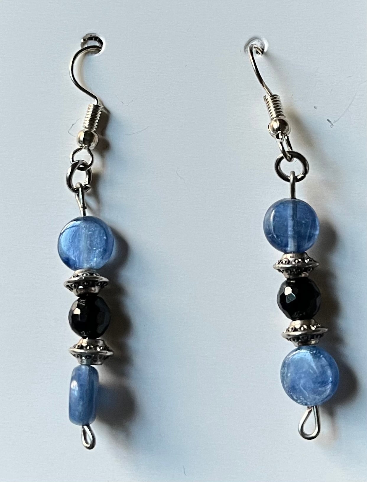Lur Kyanite & Black Obsidian Earrings