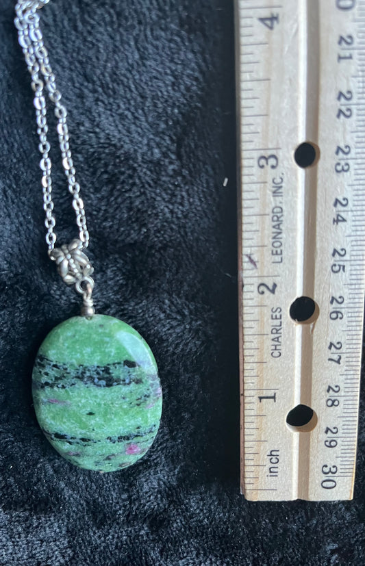 Ruby Zoistite Pendant