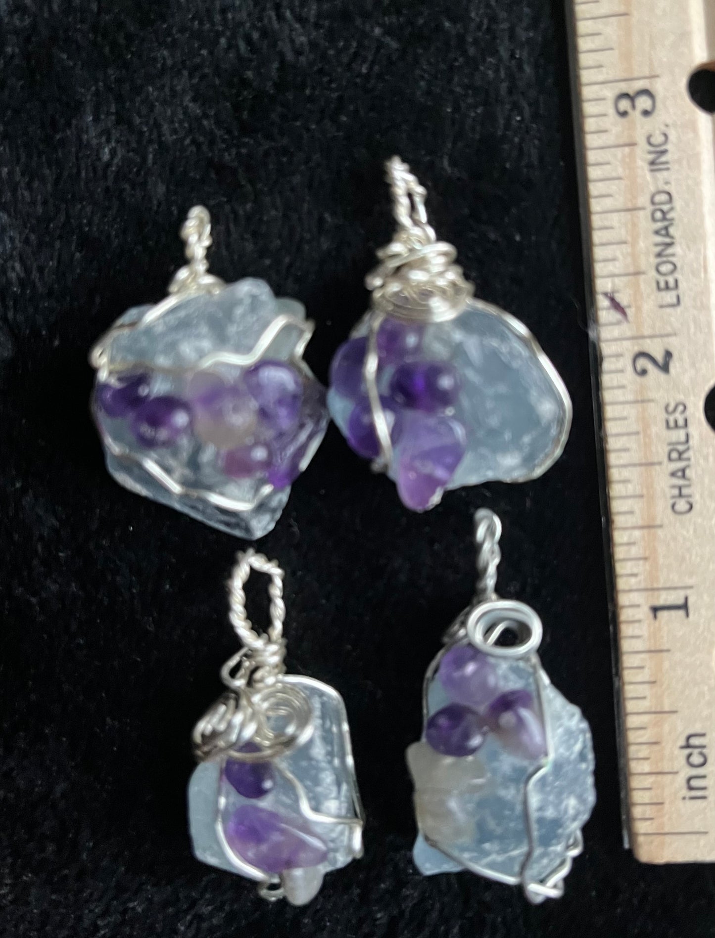 Angelite & Amethyst Design Pendant
