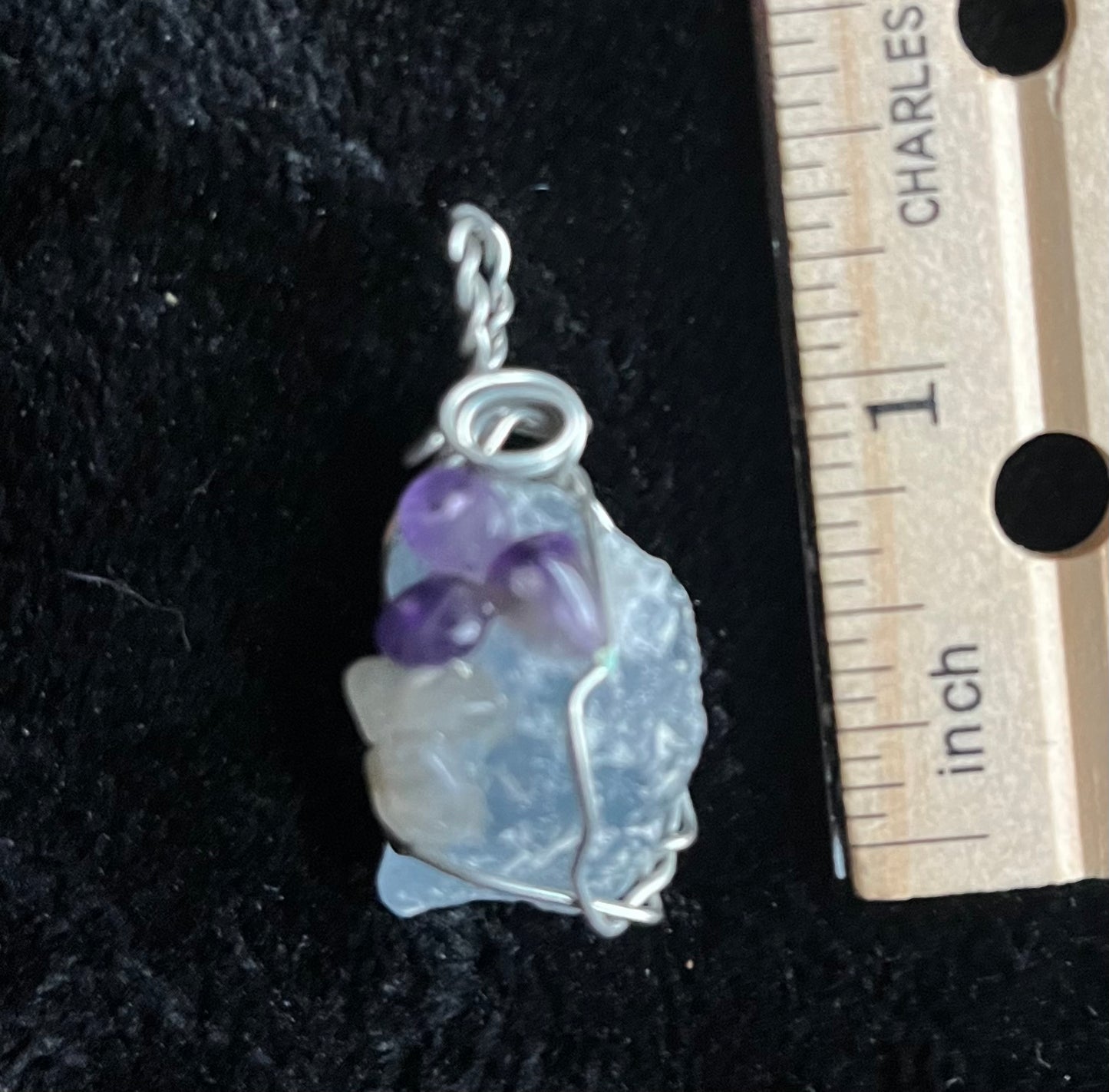 Angelite & Amethyst Design Pendant