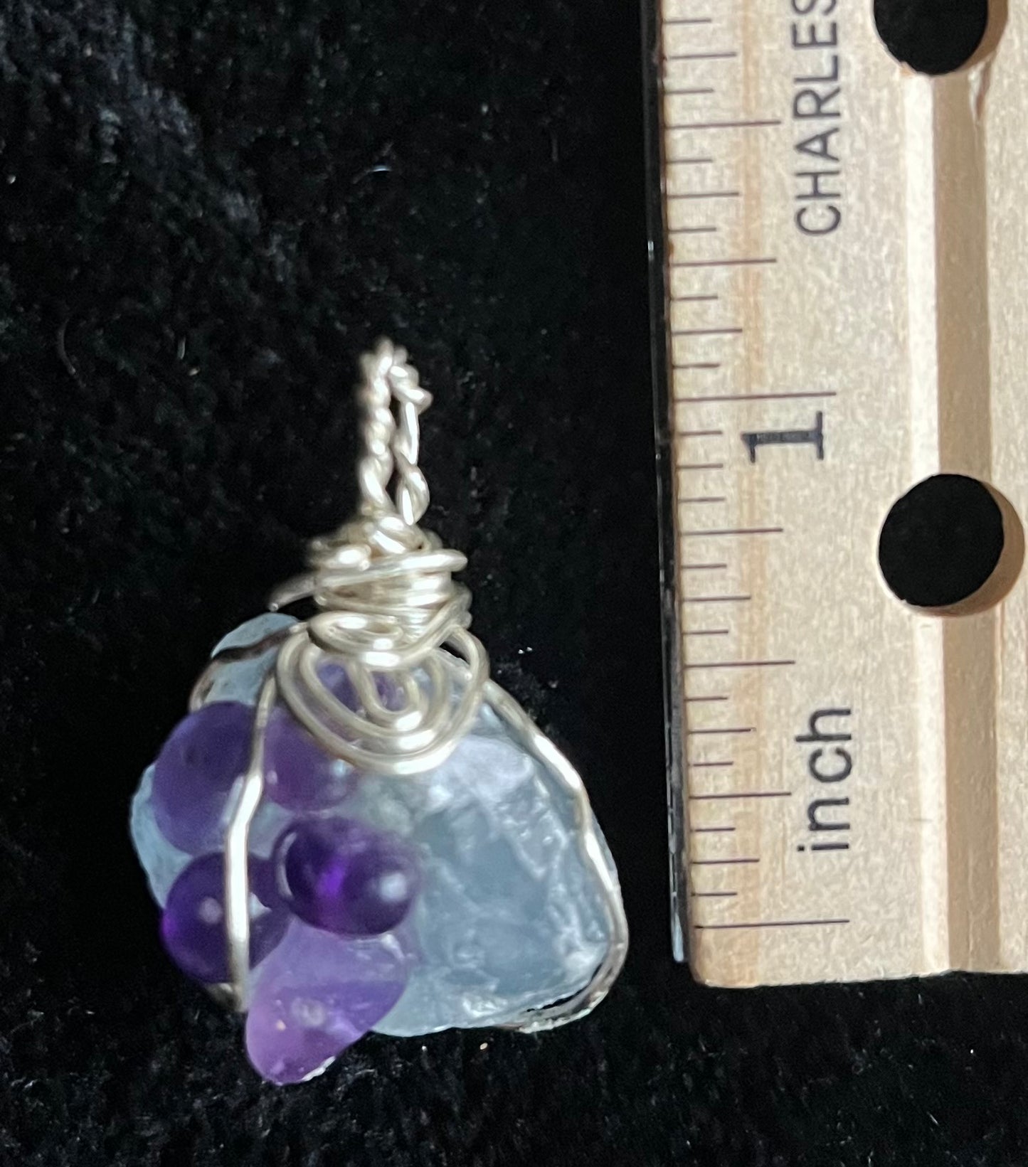 Angelite & Amethyst Design Pendant