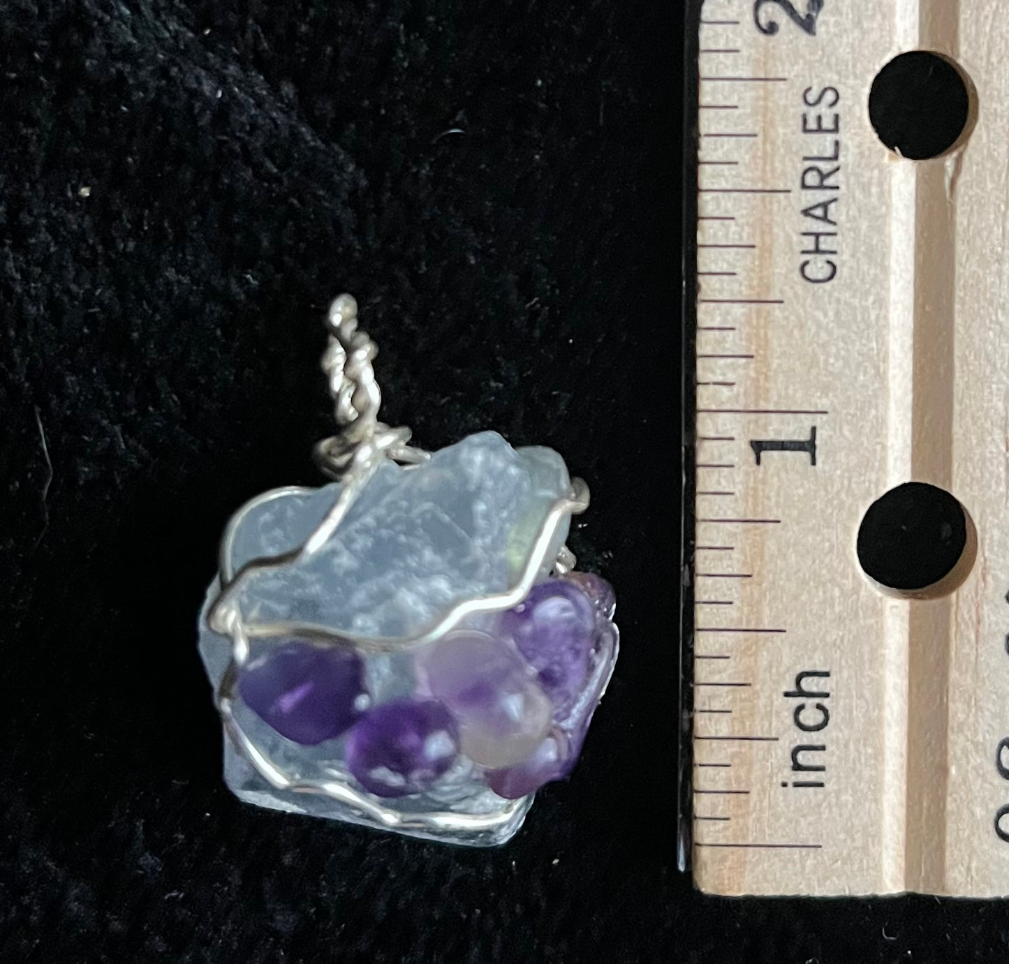 Angelite & Amethyst Design Pendant