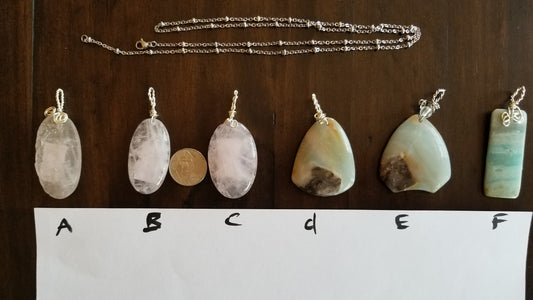 Various Semi- Gem Pendants
