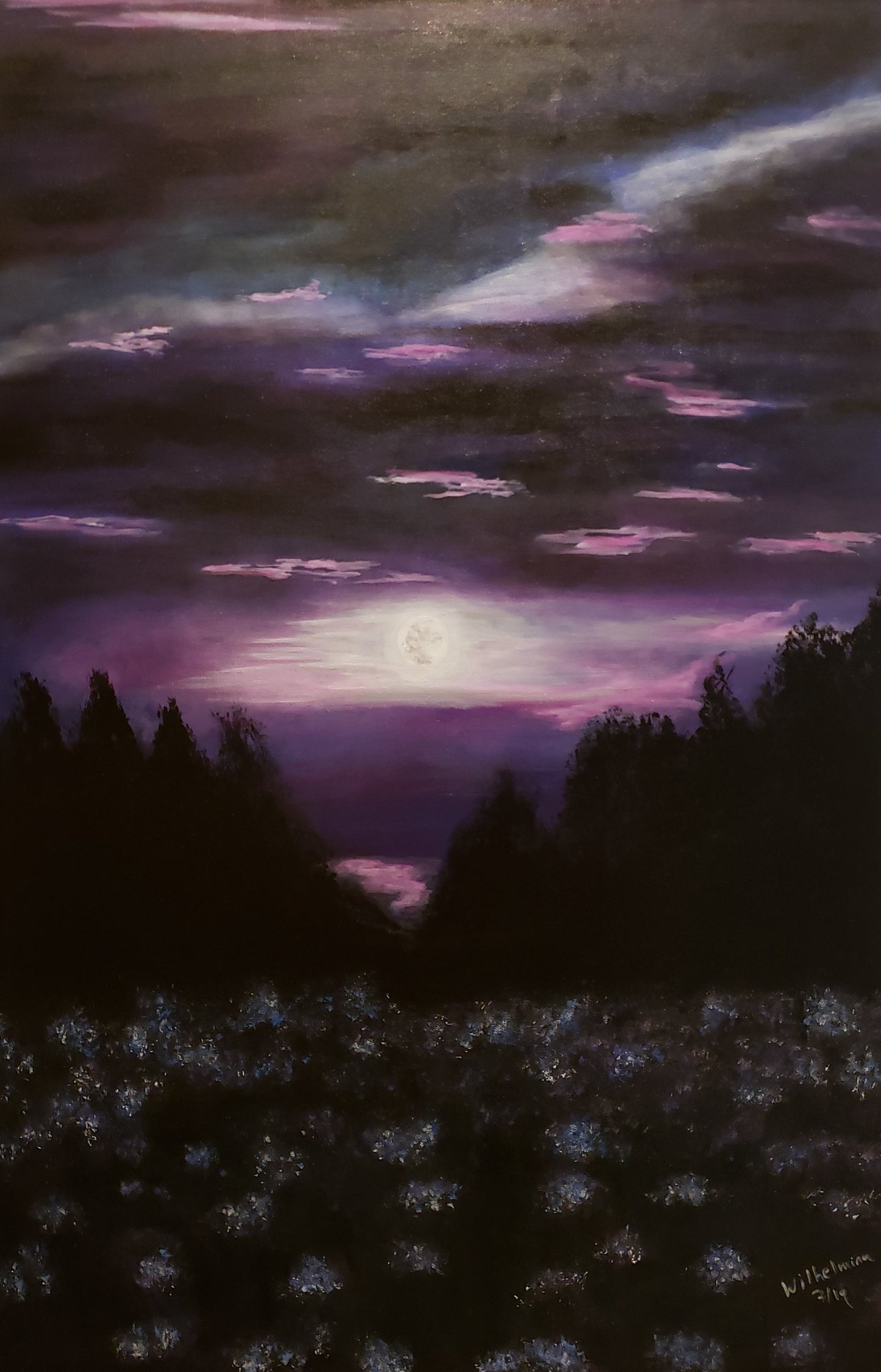 Moon Rise, original acrylic painting