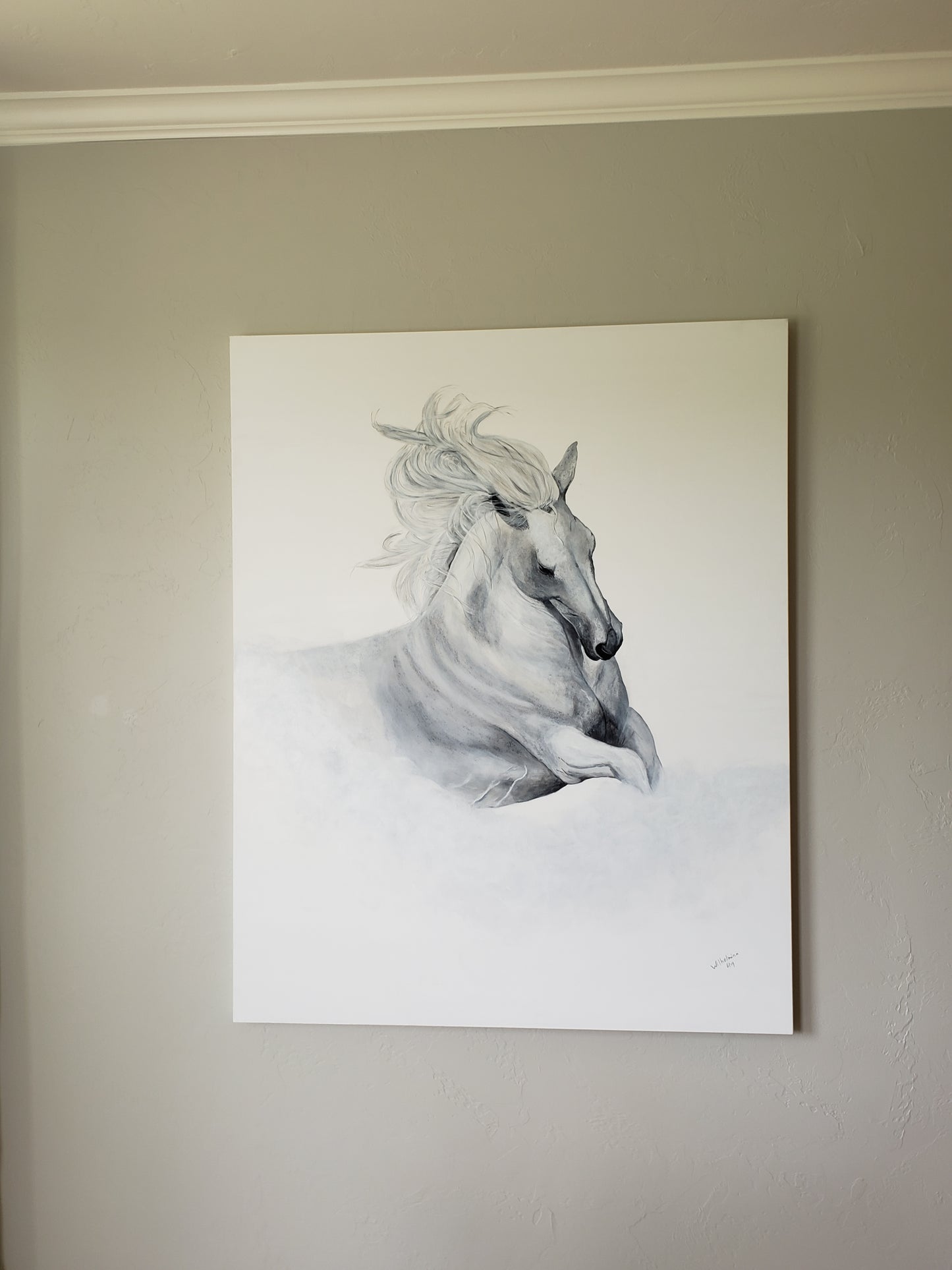 Bliss - White Horse Painting