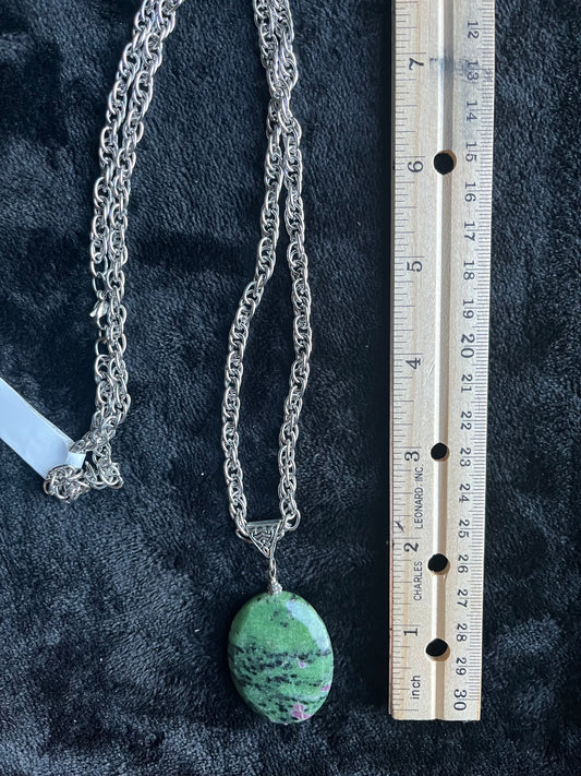 Ruby Zoistite Pendant