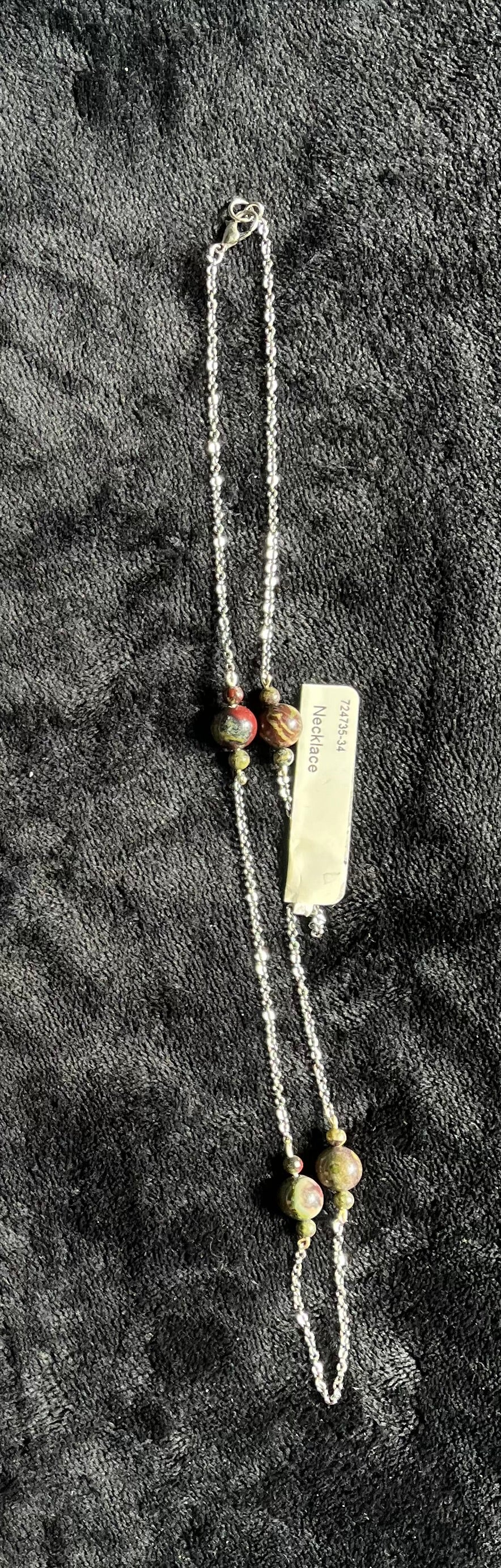 Semi-Gem Pendants with Long Stainless Steel Necklace Design- Wilhelmina Creations
