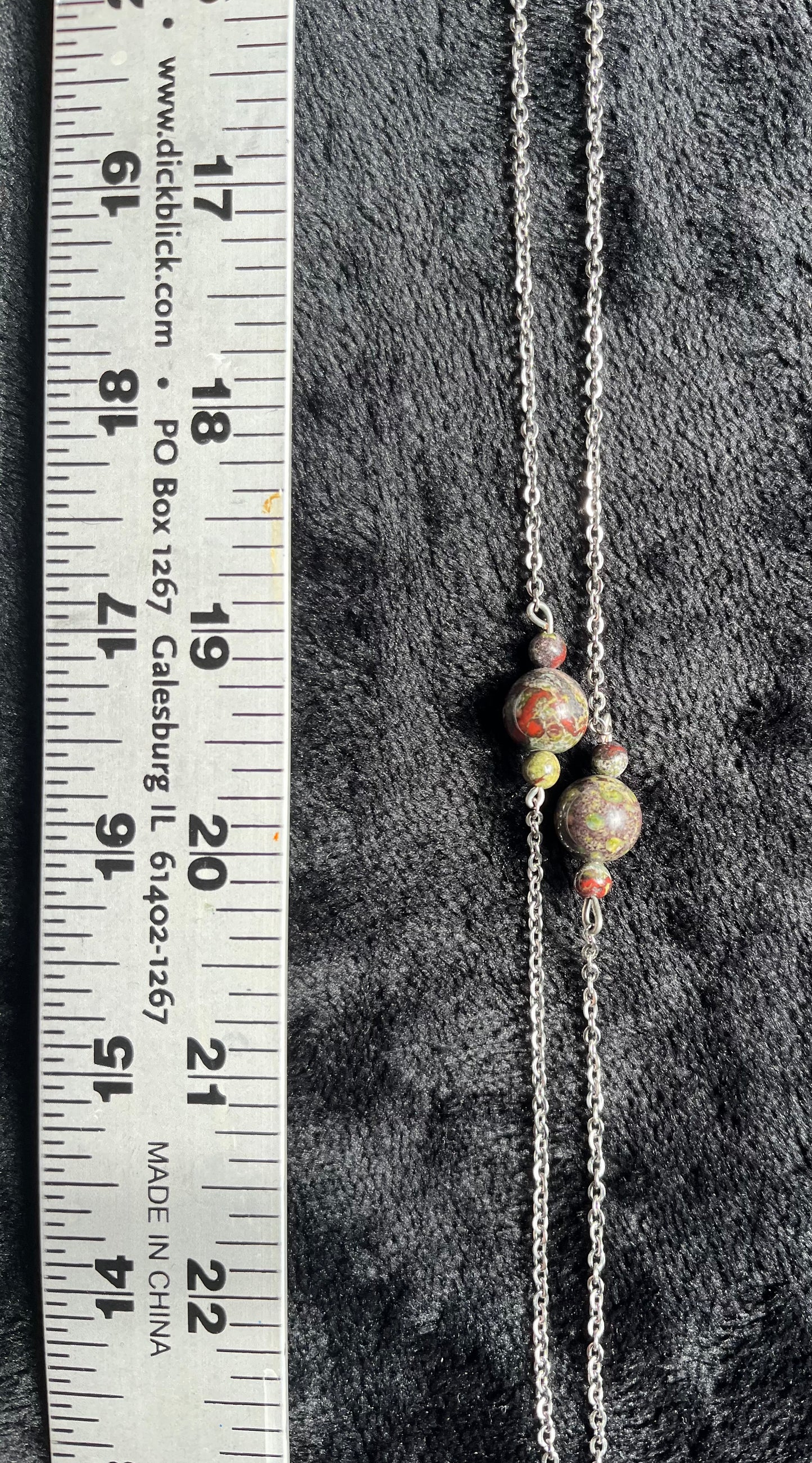 Semi-Gem Pendants with Long Stainless Steel Necklace Design- Wilhelmina Creations