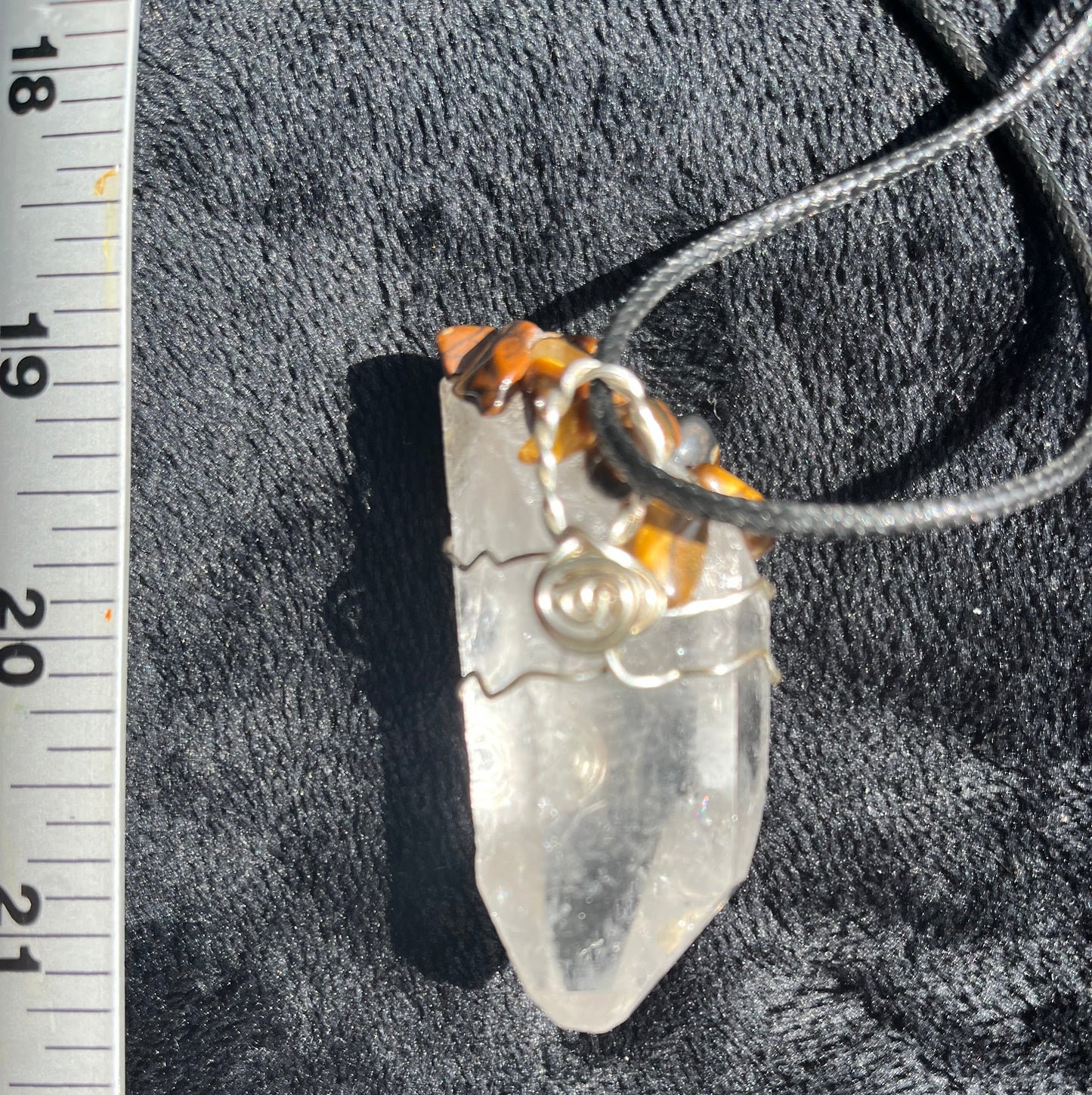 Arkansas Quartz - Tiger-eye Design Pendant