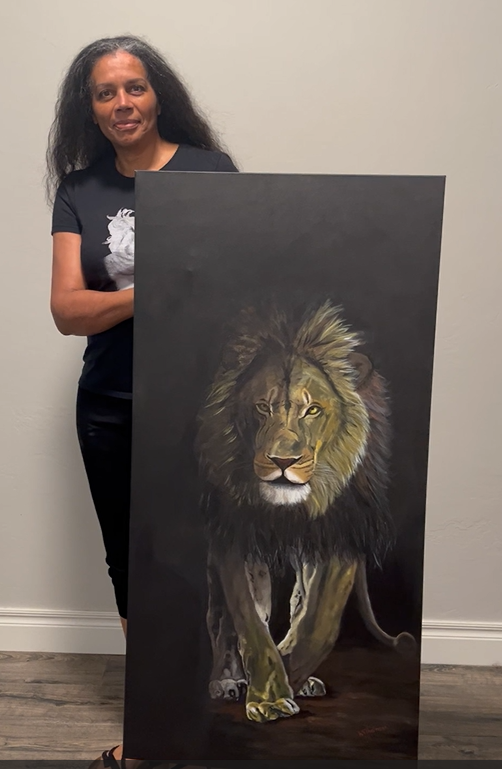 Intense - Lion painting