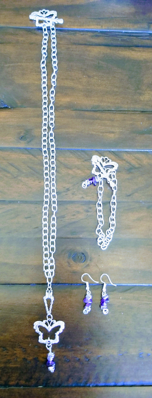 Necklace,  bracelet and earrings set