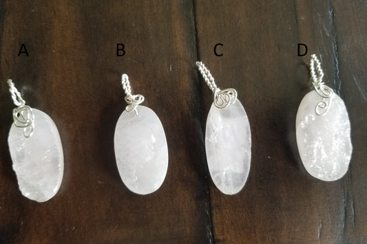 Rose Quartz  Pendant - Various Unique Pendants